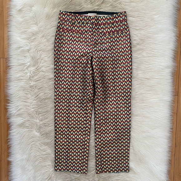 Anthropologie Metallic Patterned Trousers - Picture 2 of 12